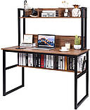 Стіл письмовий з металу з полками в стилі Лофт 1400х1200х600 СП120, фото 3