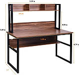 Стіл письмовий з металу з полками в стилі Лофт 1400х1200х600 СП120, фото 4