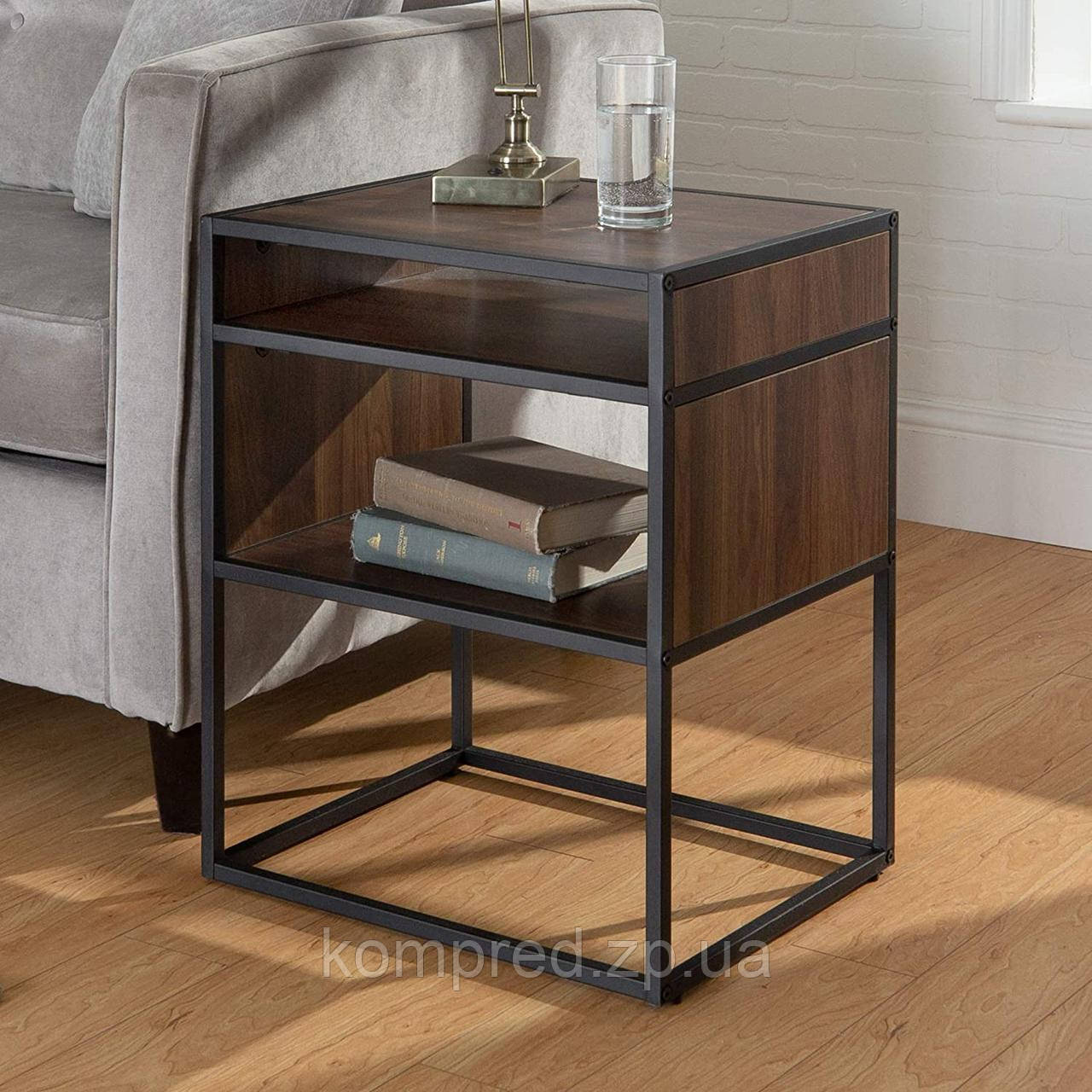 Тумба прикроватная металлическая в стиле Лофт 600х500х400 Т140, фото 1