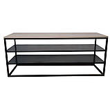 Тумба під телевізор з металу в стилі Лофт 1300х550х400 Т107, фото 4