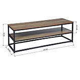 Тумба під телевізор з металу в стилі Лофт 1200х420х400 Т135, фото 4