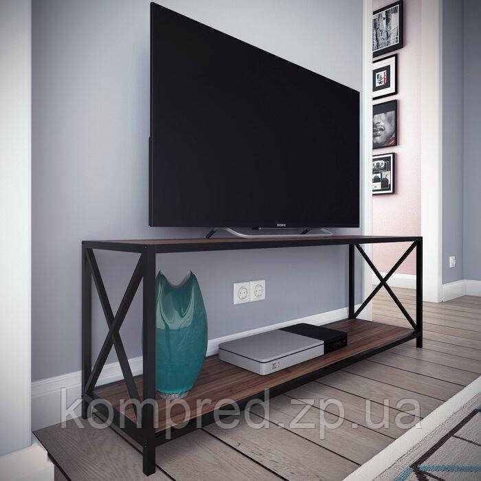 Тумба під телевізор з металу в стилі Лофт 1200х450х400 Т144, фото 1