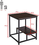 Тумба приліжкова металева в стилі Лофт 550х450х450 Т141, фото 3