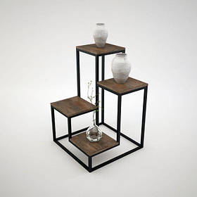 Підставка для квітів у стилі Лофт 650х650х850 чорна Kompred OL735