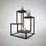 Підставка для квітів у стилі Лофт 650х650х850 чорна Kompred OL735, фото 2