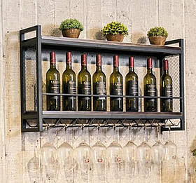 Полка винна в стилі Лофт  550х200х700 СТЖ224