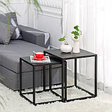 Комплект журнальних столиків в стилі Лофт 500х450х450 ЖС139, фото 3