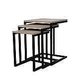 Комплект журнальних столиків в стилі Лофт 500х400х400 ЖС182, фото 3