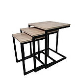 Комплект журнальних столиків в стилі Лофт 500х400х400 ЖС182, фото 4