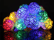 Новорічна гірлянда, RATTAN BALLS, 7 Метрів, фото 3