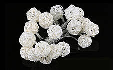 Новорічна гірлянда, RATTAN BALLS, 7 Метрів, фото 4