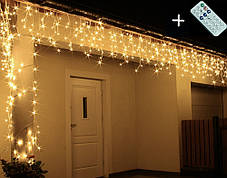 Новорічна гірлянда Бахрома 300 LED, Білий теплий світ 12 м + Пульт, фото 3