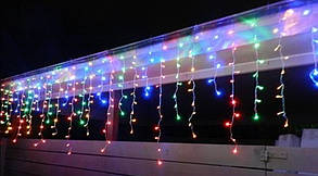 Новорічна гірлянда Бахрома 300 LED, Різнобарвний світ 14 м, фото 5
