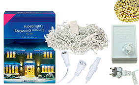 Новорічна гірлянда Бахрома 200 LED, Білий теплий світло 10 м