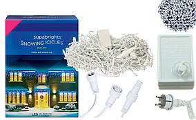 Новорічна гірлянда Бахрома 200 LED, Білий холодний світ 10 м