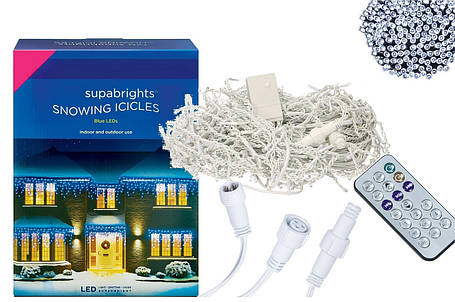 Новорічна гірлянда Бахрома 300 LED, Білий холодний світ 12 м + Пульт, фото 1