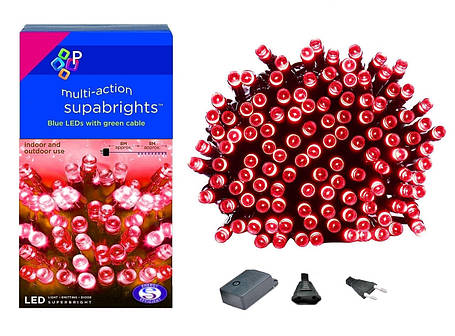 Новорічна гірлянда 300 LED, IP44, Довжина 24 М, Червоний світло, фото 1