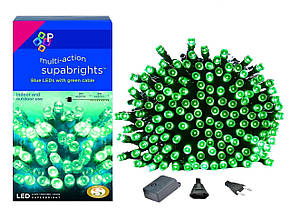 Новорічна гірлянда 300 LED, IP44, Довжина 24 М, Зелений світло, фото 1
