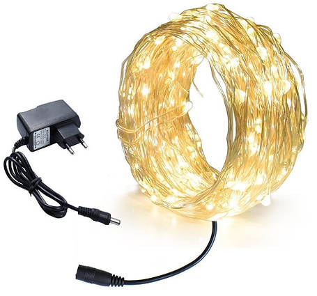 Новорічна гірлянда 100 LED, Довжина 11 М, Білий теплий світло 230В, фото 1