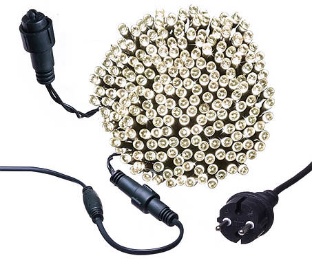 Новорічна гірлянда 1000 LED, Довжина 67m, Білий теплий світло,Кабель 2,2 мм, фото 1