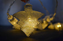 Новорічна гірлянда "Ялинки" 8 LED, Білий теплий світло, що на пальчикових батарейках, фото 5