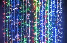 Гірлянда штора 3x6 м 600 LED синій, червоний, жовтий, зелений, фото 5
