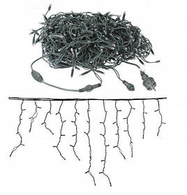 Новорічна гірлянда бахрома 8 м 200 LED (Холодний білий з синім спалахом)