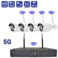 ВАЙ ФАЙ Комплект відеоспостереження бездротовий DVR KIT Full HD WiFi 4ch набір на 4 камери та реєстратор