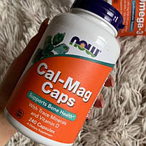 Кальцій Магній NOW Cal-Mag Caps 240 капс мінеральний комплекс, фото 5