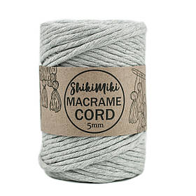 Еко шнур Macrame Cord 5 mm, колір Сірий меланж