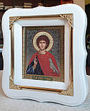 Ікона мученик Трифон в дерев'яному фігурному кіоті з декоративними уголочками, розмір кіота 18*16, лик 10*12, фото 2