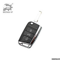 Ключ Polo Volkswagen 3 кнопки хром лампочка посередине 5GO959753BA