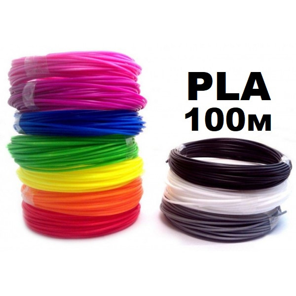 Эко пластик PLA 100 метров (10 цветов по 10м) для 3D-ручки 1.75 мм - фото 1 - id-p1493108072