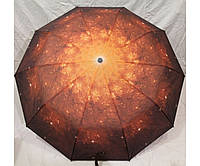 Зонт-полуавтомат женский Антиветер 3 сложения S.L. Космос Оранжевый