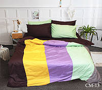 Комплект качественного евро двуспального постельного белья сатин Color mix CM-13