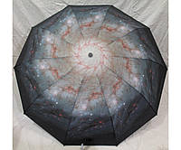 Зонт-полуавтомат женский Антиветер 3 сложения S.L. Космос Серый