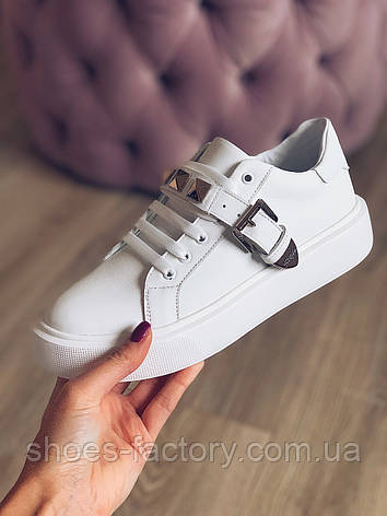 Білі Кеди жіночі шкіряні Ditas White 39р., фото 1