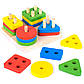 Розвиваюча іграшка дерев'яна пірамідка конструктор сортер Fun Game 3+ (80380), фото 5
