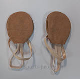 Получешки (носочки) для гімнастики і танців, шкіряні, довжина устілки 17-27 см, бежеві, фото 3