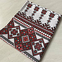 Кухонні вафельні рушники орнамент український червоно-чорний 43х70 см