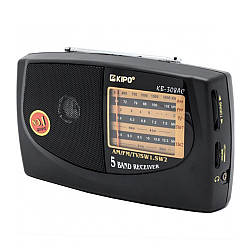 Радіоприймач FM радіо KIPO KB-308AC AM/SW1/SW2/TV, Black