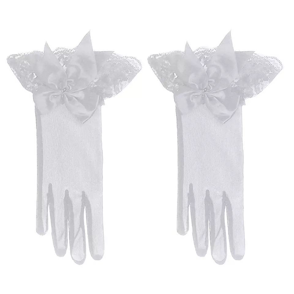 Красивые перчатки белые с бантиком - фото 7 - id-p1493146732