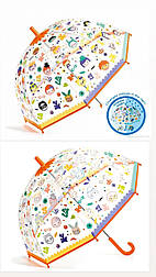 Дитяча парасолька прозора змінює колір під дощем Djeco Обличчя DD04709