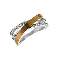Женское серебряное кольцо Наоми с золотой вставкой