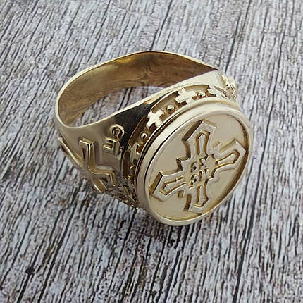 Кільце Перстень Друкка Хрест, фото 3