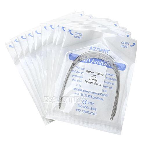 Дуги Azdent SE Niti, 020, низ, 10шт/уп. Ovoid Form