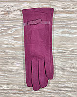 Тонкие бордовые осенне-весенние сенсорные перчатки с тонкой полоской