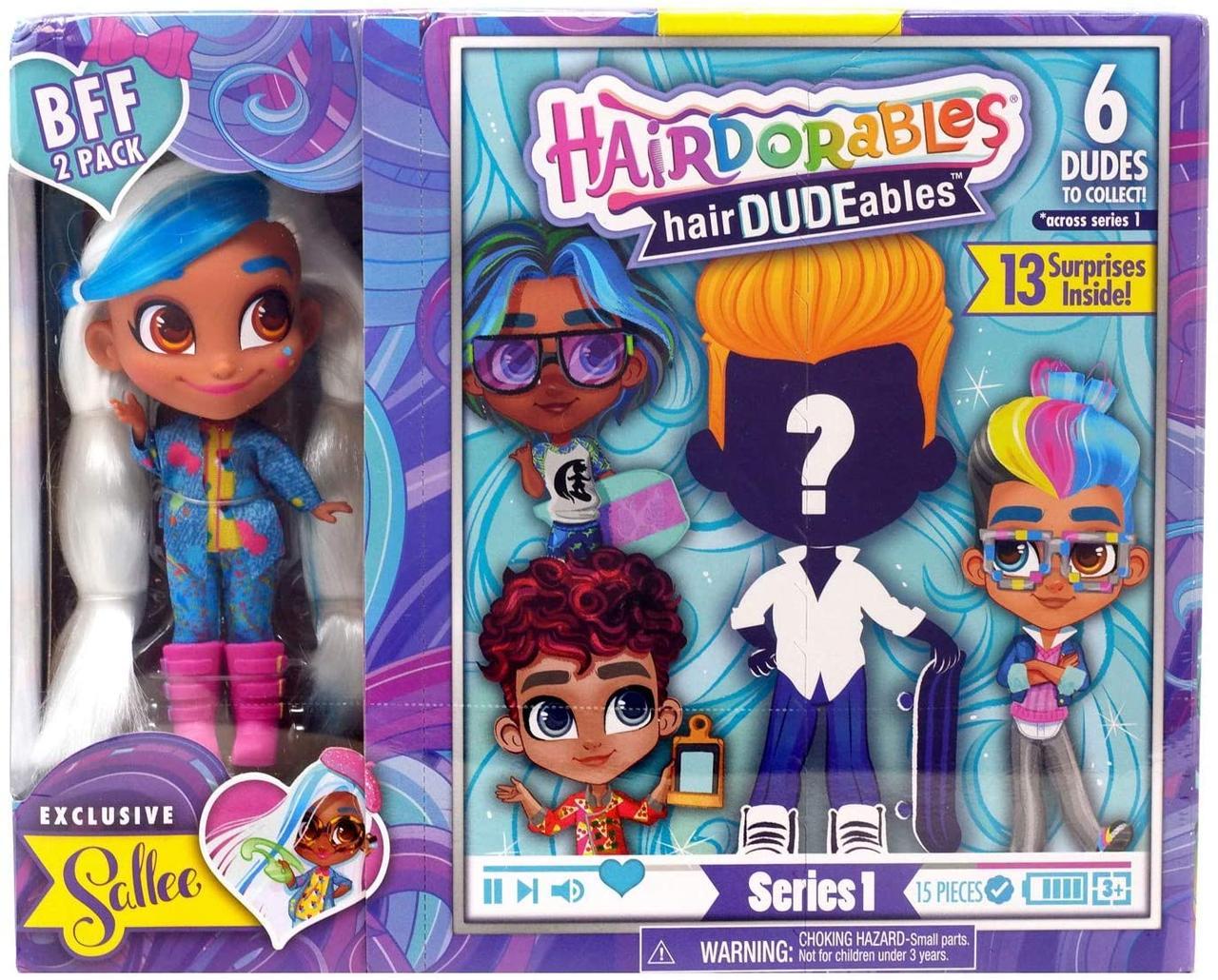 Набір Just Play Hairdorables Sallee Модна парочка сюрприз 2 ляльки хлопчик і дівчинка Саллі