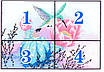 Набір для вишивання за нанесеною на канву схемою "Flowers and hummingbird". AIDA 14CT printed 44*32 см, фото 4