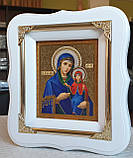 Ікона свята праведна  Анна  в білому фігурному кіоті під склом , розмір кіота 18*16, сюжет 10*12, фото 2